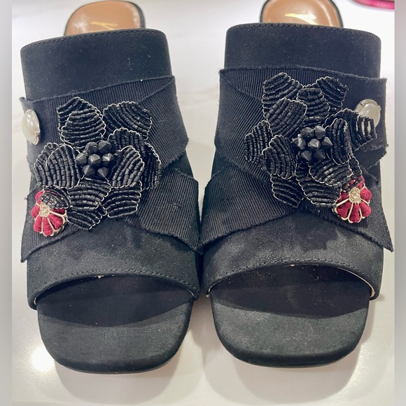 Nanette Lepore Marsha 4” Heel Open Toe, Black, Red details,Size 7M - Picture 5 of 10